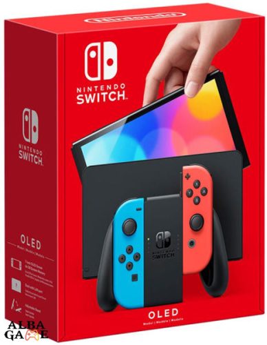 NINTENDO SWITCH OLED (PIROS-KÉK) ALAP GÉPCSOMAG - HASZNÁLT
