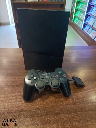 PS2 SLIM (FEKETE) + PS2 KONTROLLER HASZNÁLT