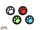 ANALÓG THUMB GRIP PÁR (VEGYES SZÍNES MANCSOS FEKETE ALAPPAL) ÚJ (SWITCH/PS4/PS3/X360/ XBOX ONE)