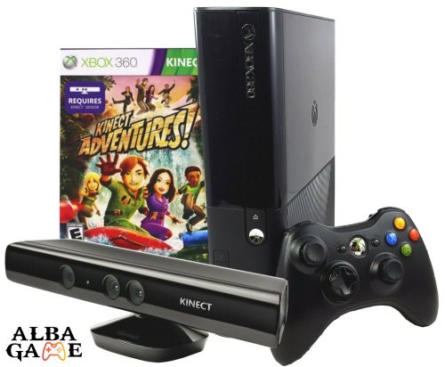 XBOX 360 SLIM-E 500 GB  + KINECT KAMERA 2 db játékkal HASZNÁLT